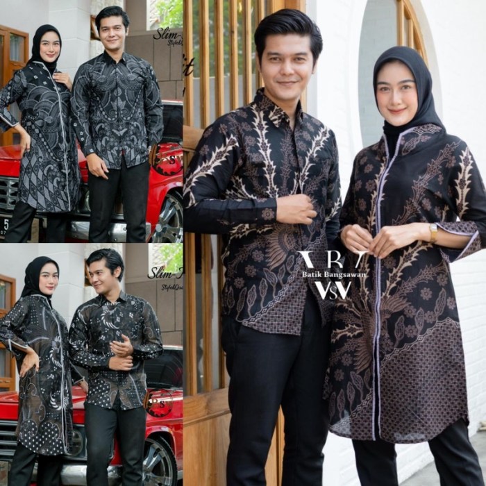 Contoh desain baju batik couple