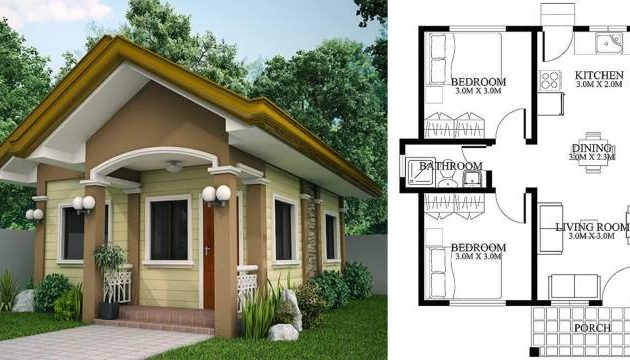 Contoh desain rumah minimalis 2 kamar tidur