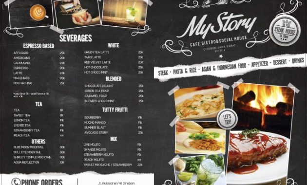 Contoh desain daftar menu cafe